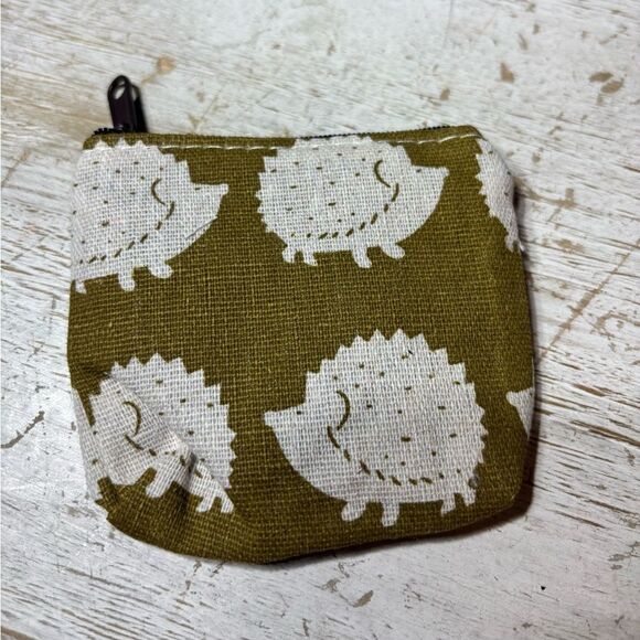 New! Hedgehog Small Change Purse Canvas Coin Purse Zipper Pouch Bag Cute Mini Pu - Picture 1 of 2